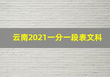 云南2021一分一段表文科