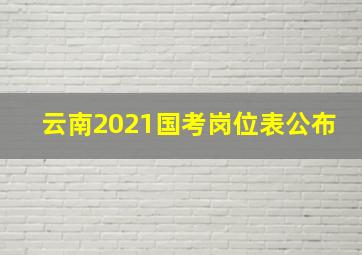 云南2021国考岗位表公布