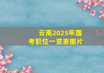 云南2025年国考职位一览表图片