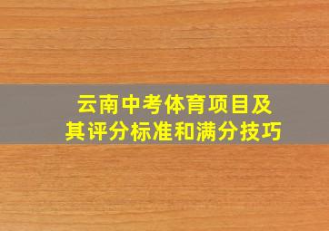 云南中考体育项目及其评分标准和满分技巧