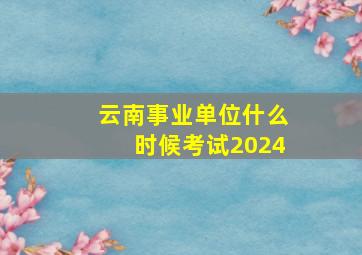 云南事业单位什么时候考试2024