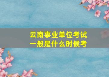 云南事业单位考试一般是什么时候考