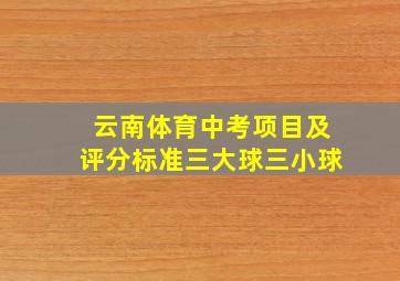 云南体育中考项目及评分标准三大球三小球