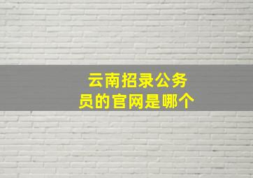 云南招录公务员的官网是哪个