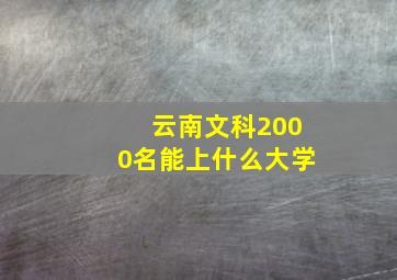 云南文科2000名能上什么大学