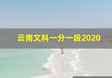 云南文科一分一段2020