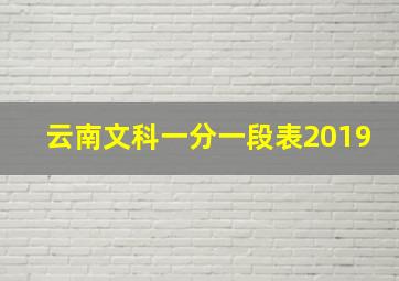 云南文科一分一段表2019