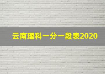 云南理科一分一段表2020