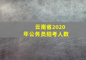 云南省2020年公务员招考人数