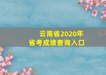 云南省2020年省考成绩查询入口