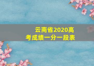 云南省2020高考成绩一分一段表