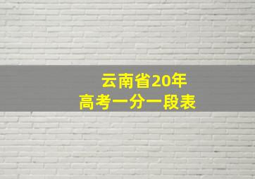 云南省20年高考一分一段表