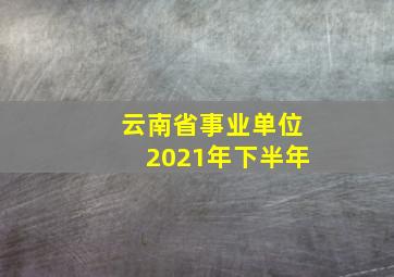 云南省事业单位2021年下半年