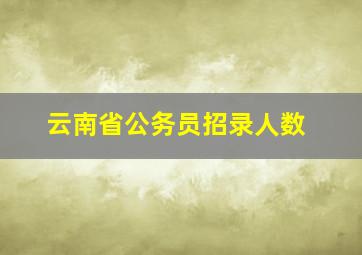 云南省公务员招录人数