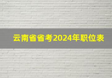 云南省省考2024年职位表