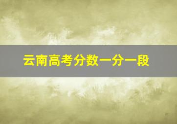 云南高考分数一分一段