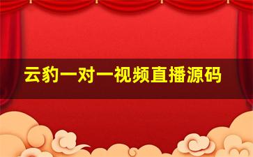 云豹一对一视频直播源码