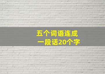 五个词语连成一段话20个字