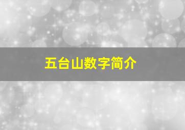 五台山数字简介