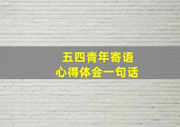 五四青年寄语心得体会一句话