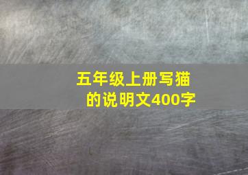 五年级上册写猫的说明文400字