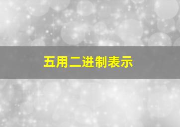 五用二进制表示