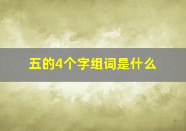 五的4个字组词是什么