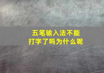 五笔输入法不能打字了吗为什么呢