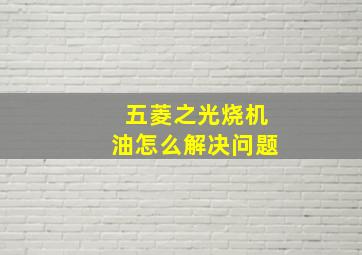 五菱之光烧机油怎么解决问题