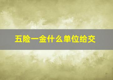 五险一金什么单位给交