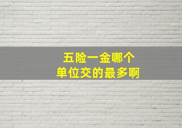 五险一金哪个单位交的最多啊