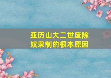 亚历山大二世废除奴隶制的根本原因