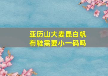 亚历山大麦昆白帆布鞋需要小一码吗