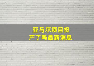 亚马尔项目投产了吗最新消息