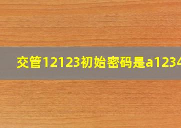 交管12123初始密码是a123456