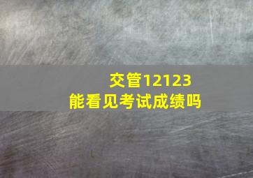 交管12123能看见考试成绩吗