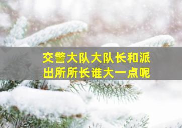 交警大队大队长和派出所所长谁大一点呢