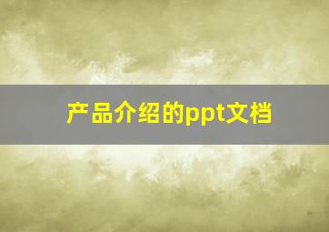 产品介绍的ppt文档