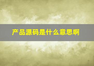 产品源码是什么意思啊