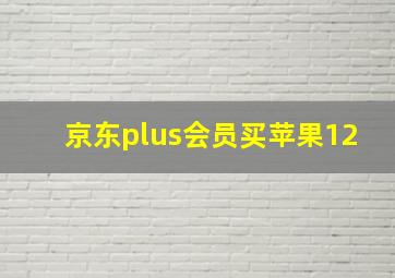 京东plus会员买苹果12