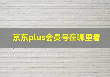 京东plus会员号在哪里看