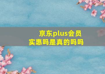 京东plus会员实惠吗是真的吗吗