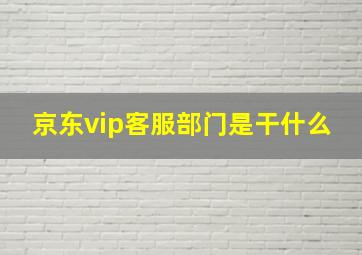 京东vip客服部门是干什么