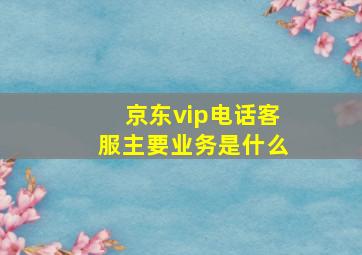 京东vip电话客服主要业务是什么