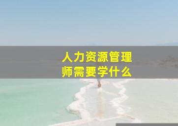 人力资源管理师需要学什么