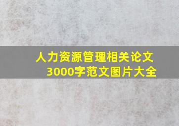 人力资源管理相关论文3000字范文图片大全