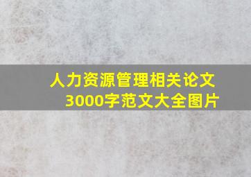 人力资源管理相关论文3000字范文大全图片