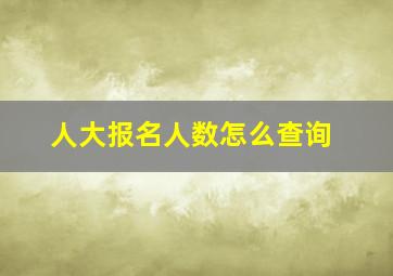 人大报名人数怎么查询