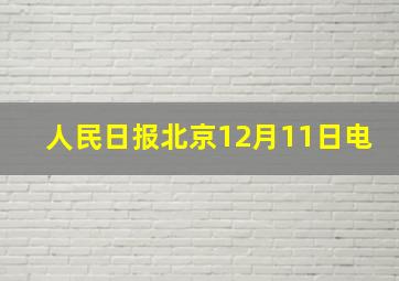 人民日报北京12月11日电