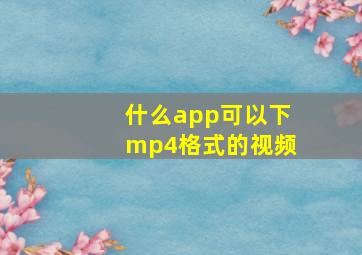 什么app可以下mp4格式的视频